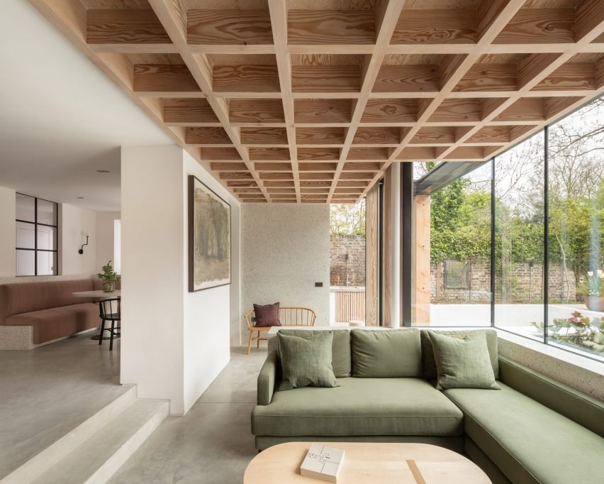 A London home extension by Will Gamble Architects inspired by Palm Springs modernism.