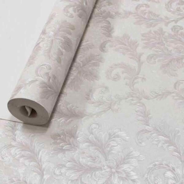 PAPEL DE PAREDE VINÍLICO DAMASK CINZA C/ OFF WHITE PDD5503