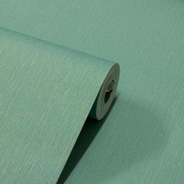 PAPEL DE PAREDE VINÍLICO LINHO VERDE C/ DOURADO E GLITTER PDL0136