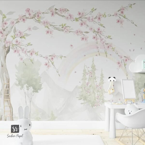 papel-de-parede-arvore-floral-rosas