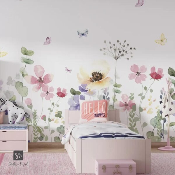 papel-de-parede-jardim-floral-aquarela