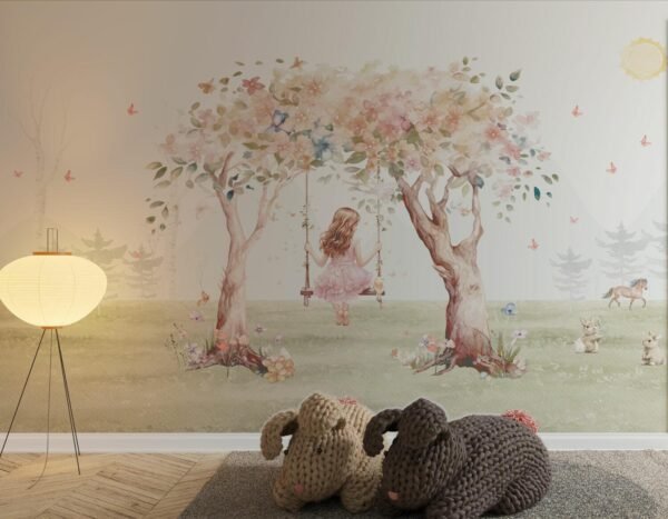 papel-de-parede-menina-na-floresta